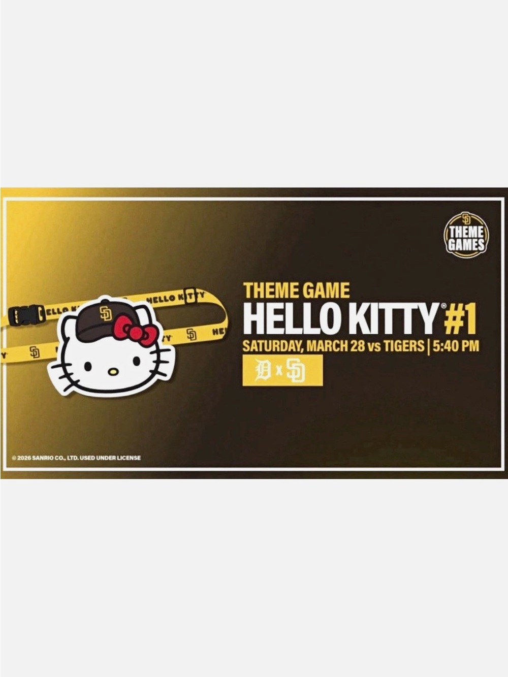 San Diego Padres Hello Kitty Belt Bag - Yellow